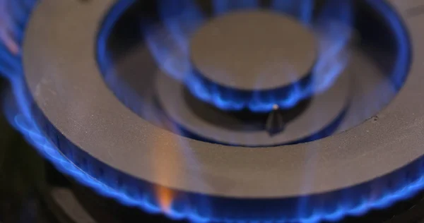 Peradangan Gas Alam Dari Kompor Dapur — Stok Foto