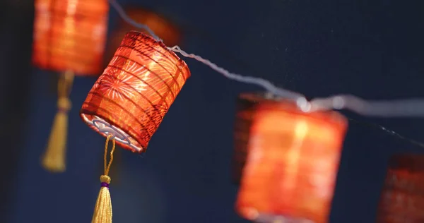 Petites Lanternes Rouges Pour Nouvel Chinois Nuit — Photo