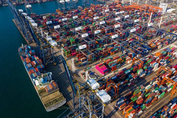 Kwai Tsing Hong Kong Februari 2019 Kwai Tsing Containerterminaler — Stockfoto