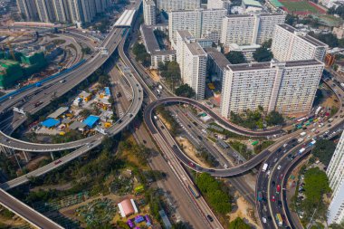 Choi Hung, Hong Kong - 26 Ocak 2019: Hong Kong şehrinin en iyi görünümü