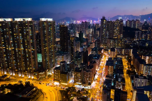 Para Kwa Wan Hong Kong Janeiro 2019 Vista Superior Cidade — Fotografia de Stock