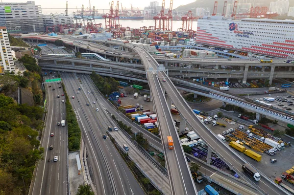 Kwai Tsing Hong Kong 2019 Február Konténer Terminál Hong Kong — Stock Fotó