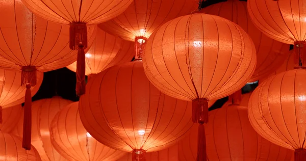 Red Paper Lanterns Lunar New Year Night — Stock Photo, Image