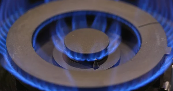 厨房煤气炉中的气体燃烧 — 图库照片