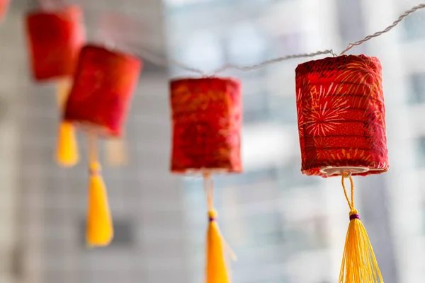 Red Lanterns Hanging Lunar New Year — Stock Photo, Image