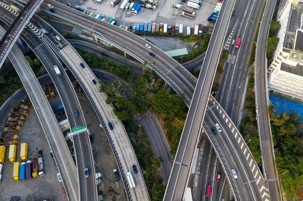 Uppifrån Och Ned Syn Trafiksystem — Stockfoto