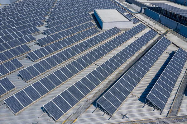 Paneles Energía Solar Azotea —  Fotos de Stock