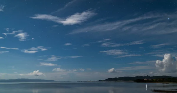Geceleri Güzel Deniz Siluet — Stok fotoğraf