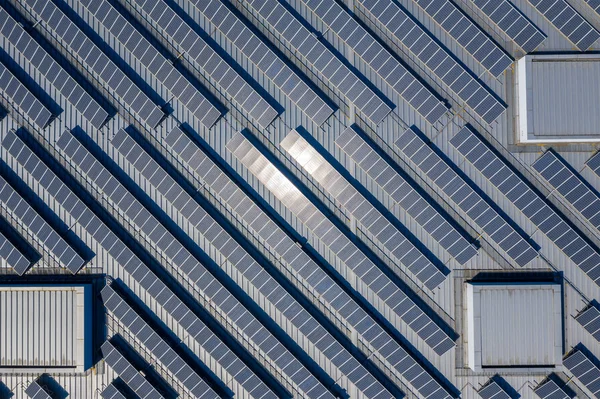 Paneles Energía Solar Azotea — Foto de Stock