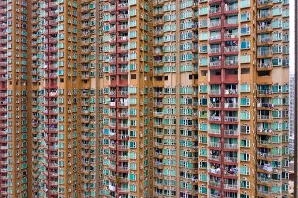 Fachada Construção Residencial Hong Kong — Fotografia de Stock