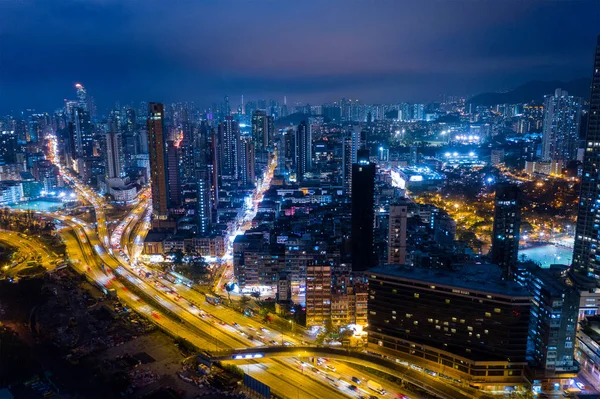 Stadt Hongkong Februar 2019 Hongkong Bei Nacht — Stockfoto