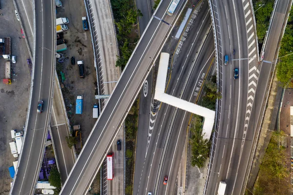 Hong Kong Febbraio 2019 Vista Dall Alto Del Traffico Hong — Foto Stock