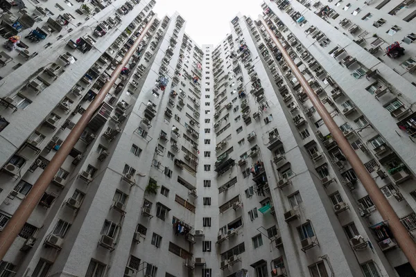 Hong Kong Düşük Açıdan Apartman Gökdelen — Stok fotoğraf
