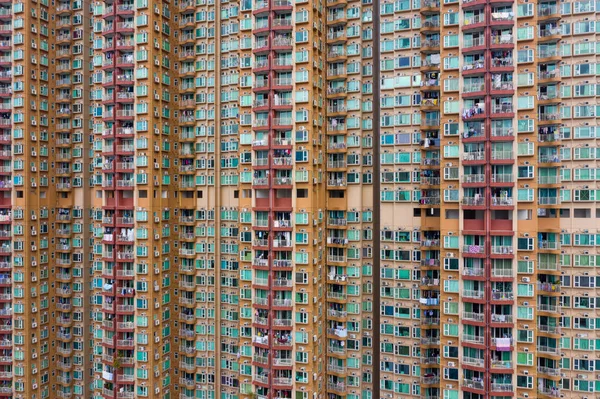 Apartman Épület Homlokzatát Hong Kong Ban — Stock Fotó