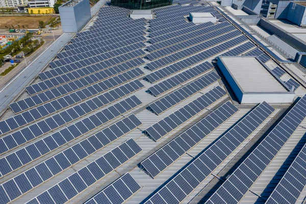 Kowloon Bay Hong Kong January 2019 Roof Top Solar Panel — Stock Photo, Image