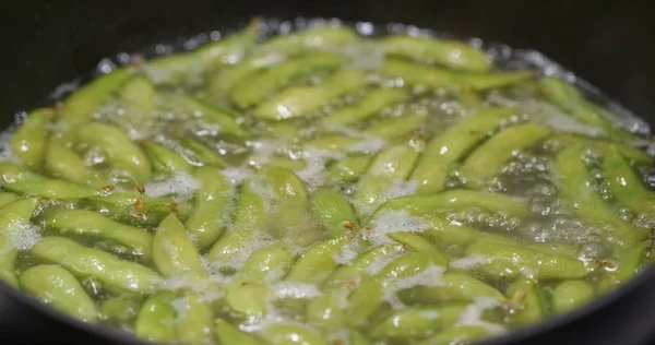 Cocinar Con Edamame Verde Cerca — Foto de Stock