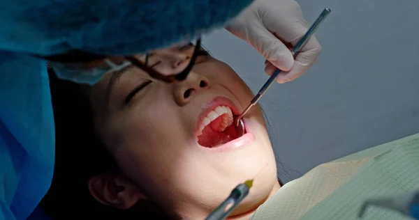 Woman Undergo Dental Check — Stock Photo, Image