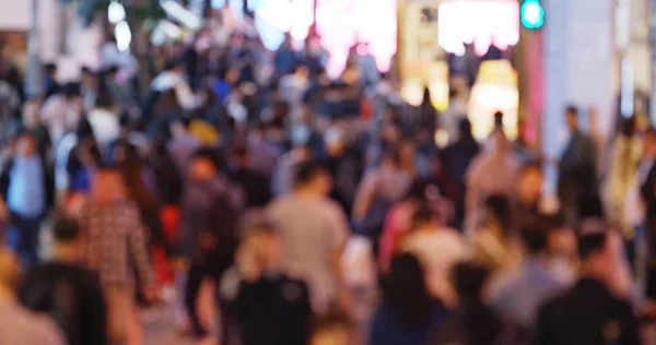 Blur of crowded with people walk in the street