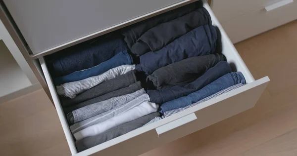 Open the drawer with clothes — Stock Photo, Image