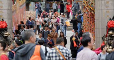 Wong Tai Sin, Hong Kong 15 Şubat 2019 Wong Tai Sin Tapınağı