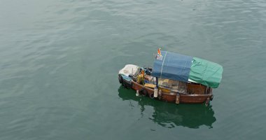 Causeway Bay, Hong Kong -22 Şubat 2019: Hong Kong sampan