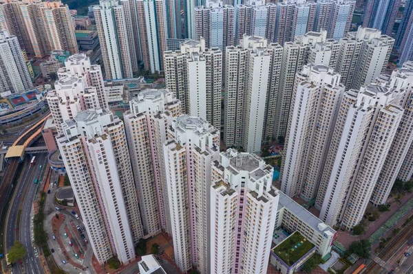 Tin Shui Wai, Hongkong, 02 lutego 2019: widok z góry na Hongkong — Zdjęcie stockowe