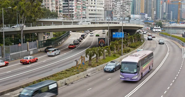 Causeway Bay, Hong Kong - 22 de fevereiro de 2019: tráfego de Hong Kong — Fotografia de Stock