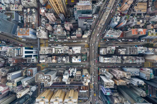 Causeway Bay, Hong Kong 22 fevereiro 2019: Vista de cima para baixo de Hong — Fotografia de Stock