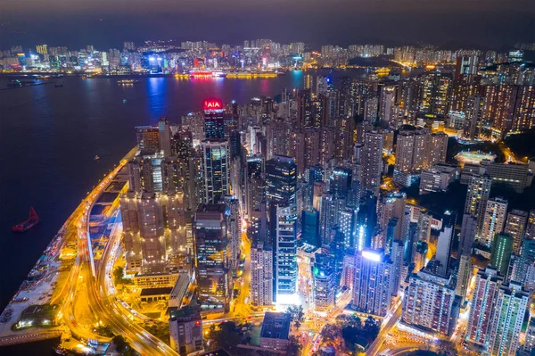 Causeway Bay, Hong Kong 22 fevereiro 2019: Vista de cima para baixo de Hong — Fotografia de Stock