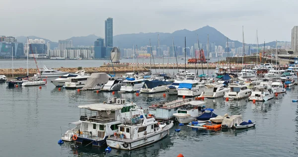 Causeway Bay Hongkong Lutego 2019 Strona Portu Hongkongu — Zdjęcie stockowe