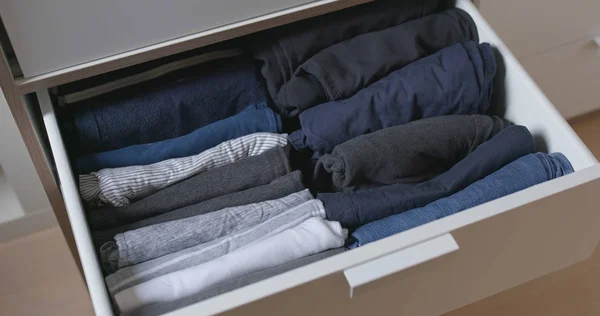 Open the drawer with clothes — Stock Photo, Image