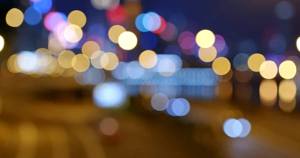 Bokeh Kilátás Városra Éjszakai Kilátás — Stock Fotó