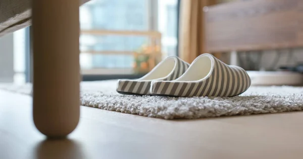 Pair Fleece Slippers Home — Stock Photo, Image