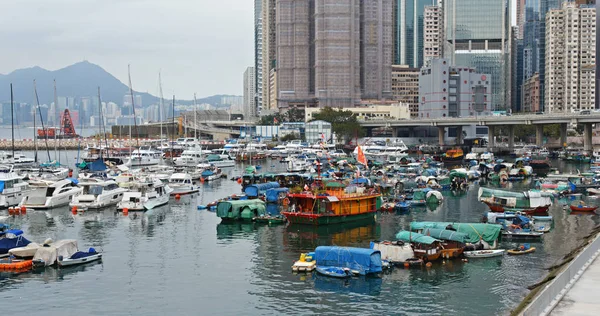 Causeway Bay Hong Kong Febrero 2019 Lado Del Puerto Hong — Foto de Stock