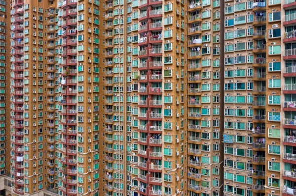 Lägenhet Byggnad Fasad Hong Kong — Stockfoto