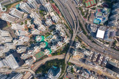 Tai Koo, Hong Kong - 19 Mart 2019: Hong Kong şehri