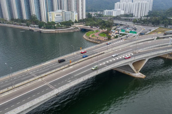 Sha Tin Hongkong Maart 2019 Hong Kong Highway Passeert Rivier — Stockfoto