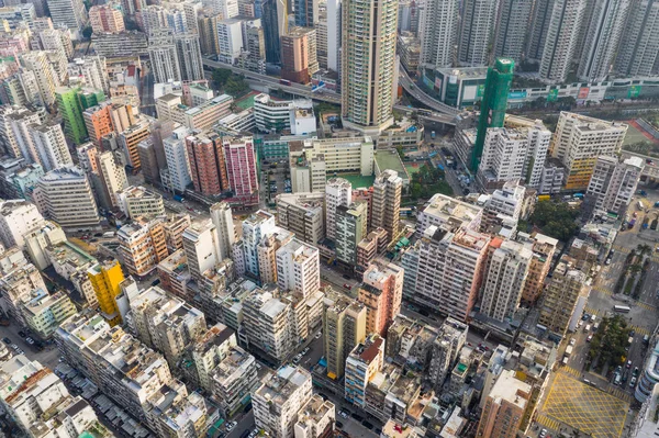 Sham Shui Hong Kong Marca 2019 Aerial Miasta Hongkong — Zdjęcie stockowe