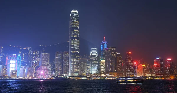 Victoria Harbour Hongkong Mars 2019 Hong Kongs Hamn Solnedgång — Stockfoto