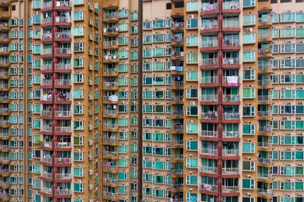 Lägenhet Byggnad Fasad Hong Kong — Stockfoto
