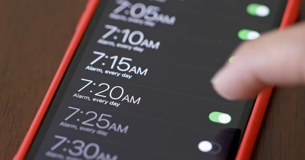 Ustawiam Alarm Pobudkę Rano — Zdjęcie stockowe