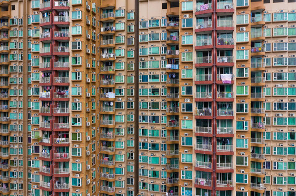 Apartment Building Facade Hong Kong — Stock Photo, Image