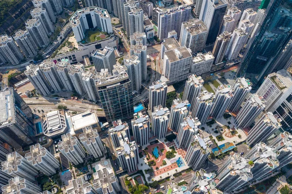 Quarry Bay Hongkong Mars 2019 Uppifrån Och Ner Hong Kongs — Stockfoto