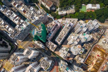 Quarry Bay, Hong Kong - 19 Mart, 2019: Hong Kong yerleşim bölgesi