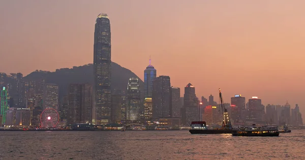 ビクトリアハーバー 2019年3月15日 夕方の香港都市 — ストック写真