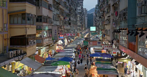 Mong Kok Hong Kong Mars 2019 Hongkongs Gatemarked Natten – stockfoto