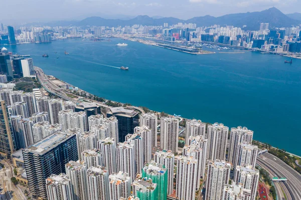 採石場湾 2019年3月19日 香港市トップから — ストック写真