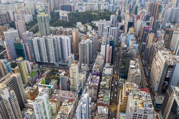 Mong Kok Hongkong Mars 2019 Hong Kong City Uppifrån — Stockfoto