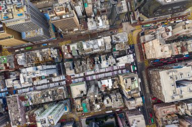 Mong Kok, Hong Kong - 21 Mart 2019: Hong Kong şehri