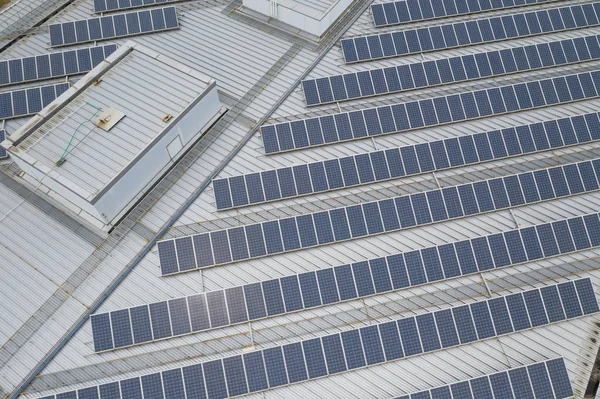 Zobrazení Shora Dolů Systému Solárního Panelu — Stock fotografie